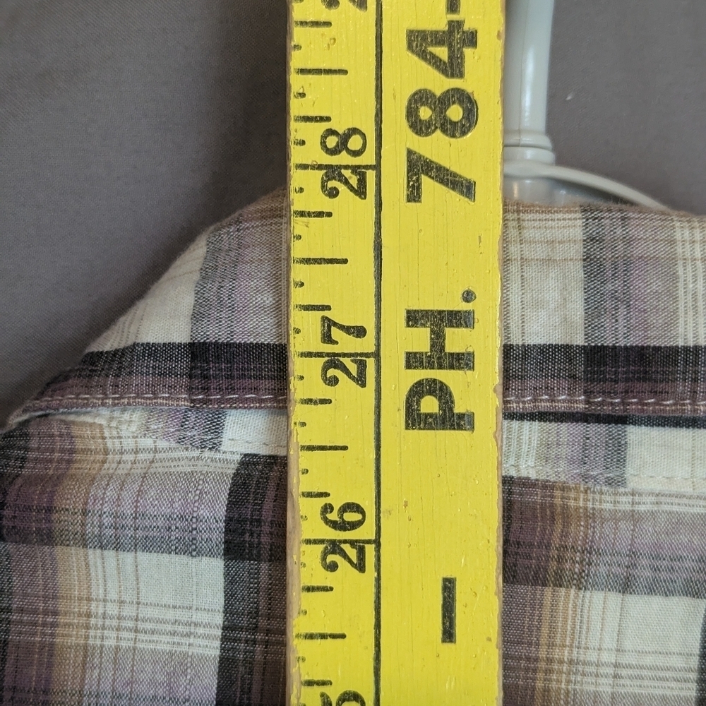 Remetee Small Plaid Cross Button Down Shirt Eagle Buttond - Picture 15 of 15